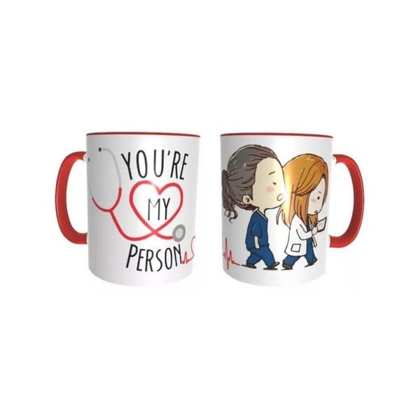 Taza Greys Anatomy Roja You Are My Person Meredith Grey - Imagen 2