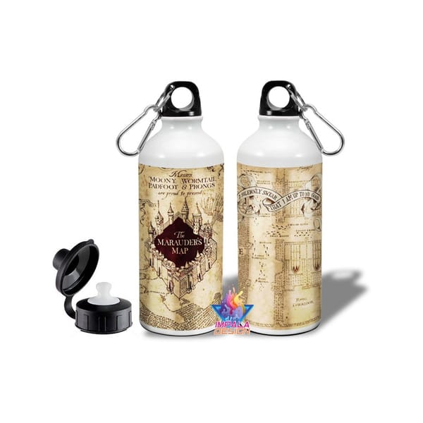 Botella Deportiva Harry Potter Mapa Del Merodeador Aluminio - Imagen 3