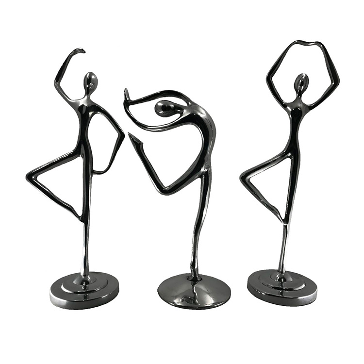 3 Figurillas Decorativas Bailarinas Pewter - Imagen 2